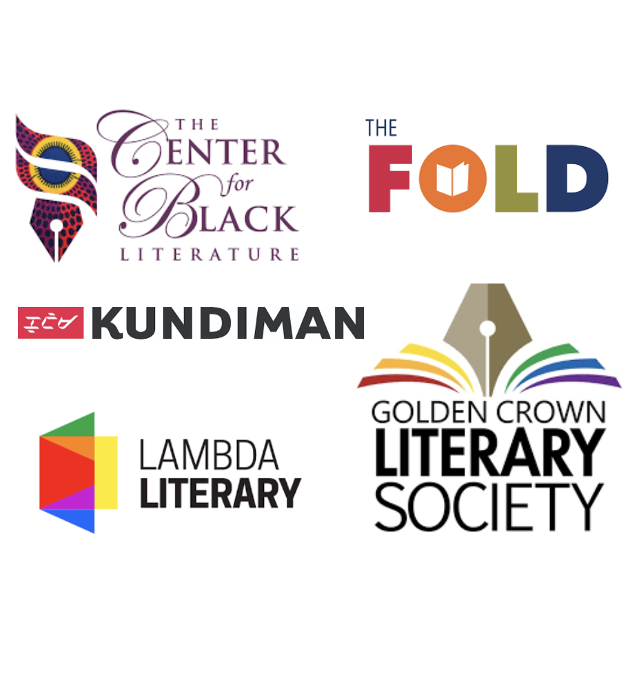 logos of companies and events that support historically marginalized writers